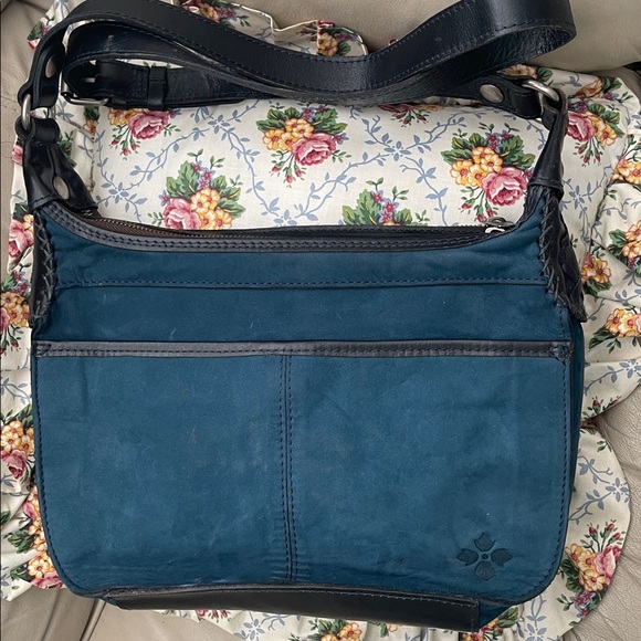 Patricia Nash Camila Nubuck Leather Hobo Bag Midnight Blue - Picture 9 of 10